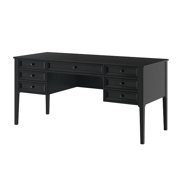 Изображение рабочий стол письменный в детскую или кабинет в стиле лофт или скандинавском стиле классика коллекции "Квадро-С" 07 размеры 1582х760х660 мм (цвет белый лак, белый лак/антик 24, серый 7042/антик 24) для ребенка или подростка