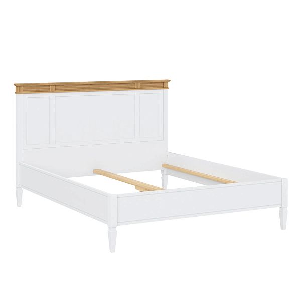 Кровать "Ольса" 160 (белый лак/антик 24) из массива сосны производство Белоруссия, доставка по Москве и России, купить в интернет-магазине СиВер