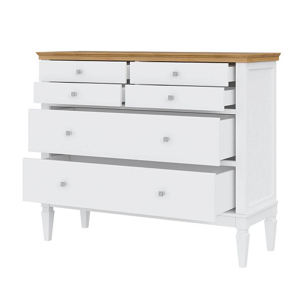 (3.1.2) Комод "Ольса" 042 (белый лак/антик 24) от интернет-магазина СиВер