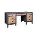 Изображение рабочий темный стол письменный в детскую или кабинет в стиле кантри коллекции "Фокстрот" 207A размеры 161x76x70 для ребенка или подростка