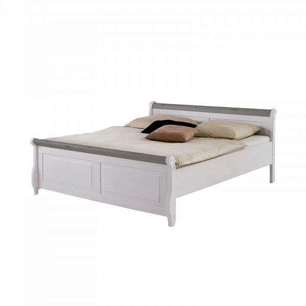 Изображение пример очень широкая двуспальная кровать 180 см коллекции Мальта 180 без ящиков из массива сосны в интернет-магазине СиВер