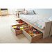 Фото светлая мебель для мальчика или девочки белая кровать-диван в скандинавском стиле "Сиело" 77325 96x68x210 (90x200) цвета белый воск УКВ, с тремя ящиками из массива сосны