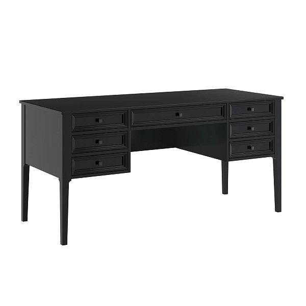 Изображение рабочий стол письменный в детскую или кабинет в стиле лофт или скандинавском стиле классика коллекции "Квадро-С" 07 размеры 1582х760х660 мм (цвет белый лак, белый лак/антик 24, серый 7042/антик 24) для ребенка или подростка