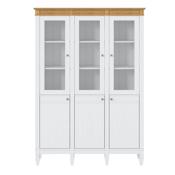 Фото пример широкий стеллаж с квадратными полками из массива сосны в гостиную в стиле лофт или скандинавский коллекция Ольса цвет белый лак, белый лак/антик 24, серый 7042, серый 7042/антик 24, светлый, дерево размеры 143х202х38 в интернет-магазине СиВер