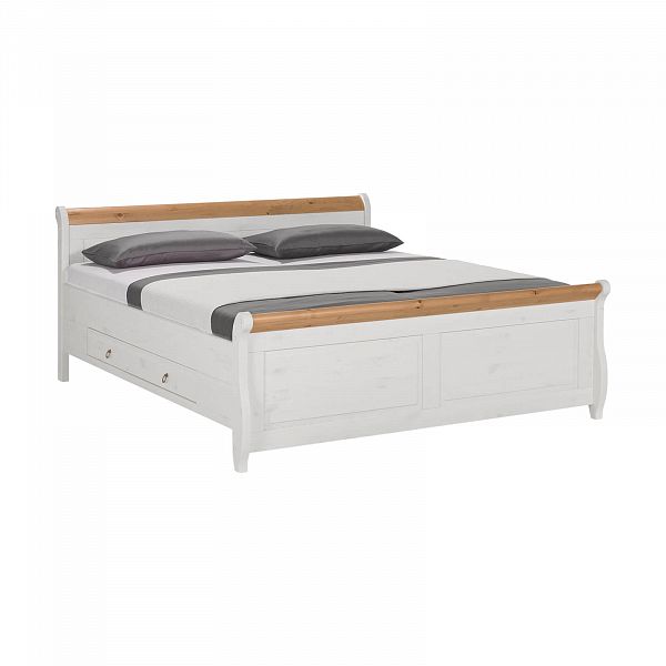 Изображение кровать мебель скандинавский стиль узкая двуспальная кровать для двоих коллекции Мальта 140 с ящиками из натурального дерева массива сосны Фото классика узкая двуспальная кровать для двоих коллекции Мальта 140 с ящиками из натурального дерева массива сосны пример скандинавский стиль классика для загородного дома или элитной квартиры в спальню