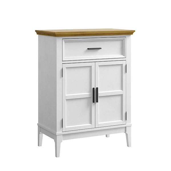 Фото тумба «Квадро-С» 21, цвет белый лак, белый лак-антик 24, серый 7042/антик 24, размер 757x1012x420 из массива сосны в интернет-магазине СиВер