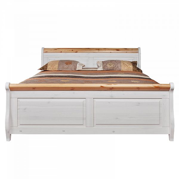 Изображение пример очень широкая двуспальная кровать 180 см коллекции Мальта 180 без ящиков из массива сосны в интернет-магазине СиВер