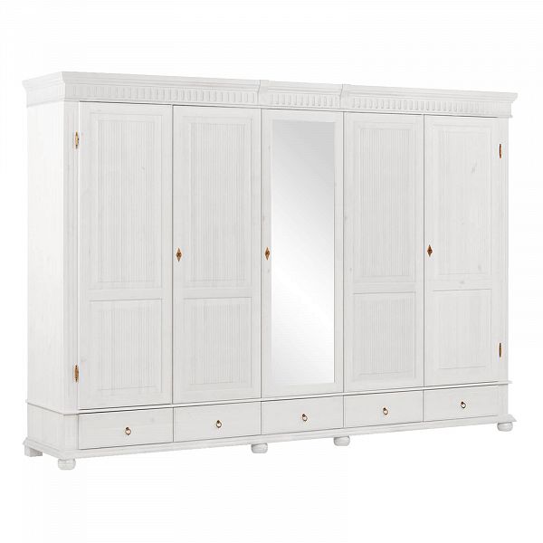 Изображение белорусский шкаф из массива сосны для большой семьи или для обладателей большого количества одежды коллекция Хельсинки 5SPGT-M с 5 секциями