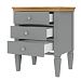 Фото прикроватная тумба в спальню из массива сосны "Ольса" 03 538x646x400, с тремя ящиками, серый 7042/антик 24 в стиле кантри в интернет-магазине СиВер