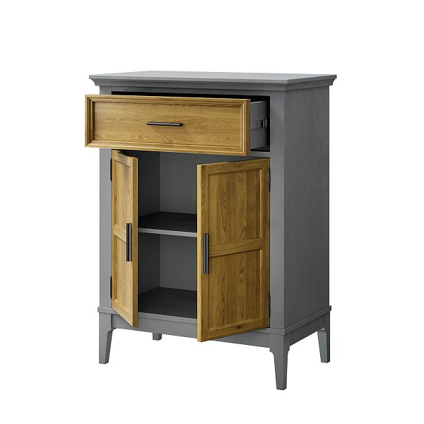 Фото тумба «Квадро-С» 21, цвет белый лак, белый лак-антик 24, серый 7042/антик 24, размер 757x1012x420 из массива сосны в интернет-магазине СиВер