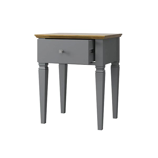 Фото прикроватная тумба в спальню из массива сосны "Ольса- С" 01, 538x650x415 мм., с одним ящиком, из массива сосны в стиле кантри в интернет-магазине СиВер