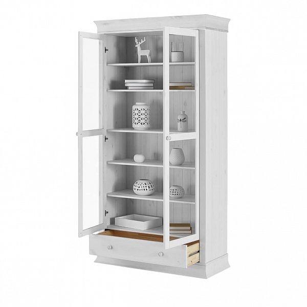 Изображение компактный и вместительный шкаф для небольшой квартиры или элитного загородного дома коллекции Бостон 21G из натурального дерева массива сосны с доставкой