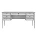 Изображение рабочий стол письменный в детскую или кабинет в стиле лофт или скандинавском стиле классика коллекции "Квадро-С" 07 размеры 1582х760х660 мм (цвет белый лак, белый лак/антик 24, серый 7042/антик 24) для ребенка или подростка
