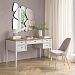 Изображение рабочий стол письменный в детскую или кабинет в стиле лофт или скандинавском стиле классика коллекции "Квадро-С" 05 размеры 1388х760х660 мм (цвет белый лак, белый лак/антик 24, серый 7042, серый 7042/антик 24) для ребенка или подростка