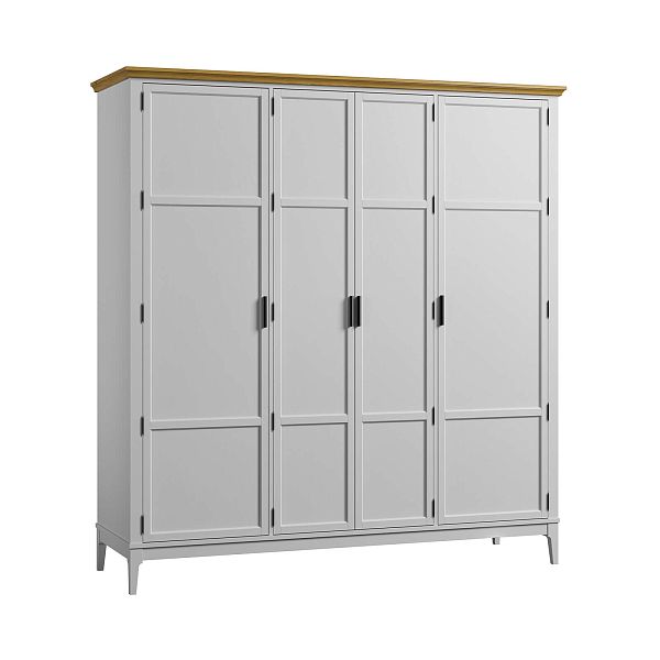 Изображение каталог шкаф для одежды "Квадро-С" 40 (белый лак, белый лак-антик 24, серый 7042-антик 24) из массива сосны, размеры 1919x2047x604 в стиле кантри в интернет-магазине СиВер