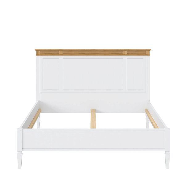 Кровать "Ольса" 180 (белый лак/антик 24) из массива сосны производство Белоруссия, доставка по Москве и России, купить в интернет-магазине СиВер