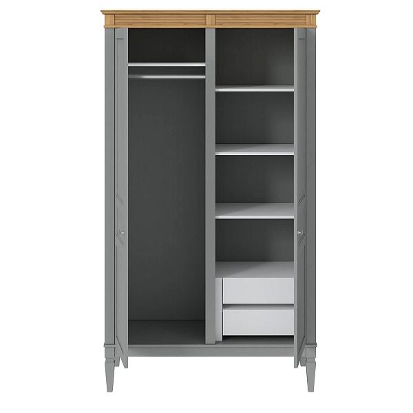 Фото ящика встраиваемого к шкафам "Ольса" 545x144x529 в цвете белый лак, антик 24, серый 7042 от интернет-магазина СиВер