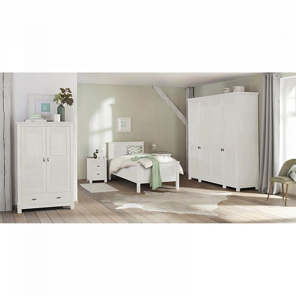 (1.2.1) Кровать "Рауна" 090x200 (белый воск УКВ)  от интернет-магазина СиВер