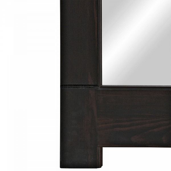 Изображение Фото зеркало в деревянной раме коллекции Рауна в коридор, прихожую или гостиную из массива сосны размеры 100х88х5 цвет темный колониал
