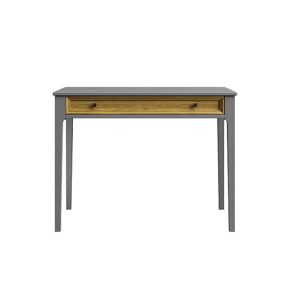 Изображение рабочий стол письменный в детскую или кабинет в стиле лофт или скандинавском стиле классика коллекции "Квадро-С" 01 размеры 994х760х590 мм (цвет белый лак, белый лак/антик 24, серый 7042, серый 7042/антик 24) для ребенка или подростка