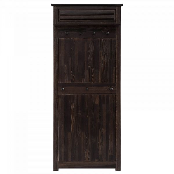 Изображение в интерьере Фото Вешалка настенная в прихожую коллекция РАУНА из массива сосны - размеры 85х200х18 темного цвета колониал от интернет-магазина СиВер