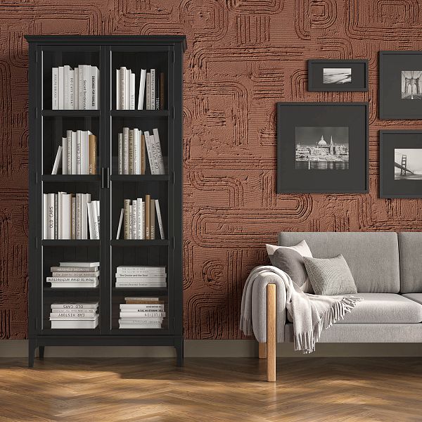 Фото Шкаф для книг «Квадро-С» 220 из массива сосны в гостиную в стиле кантри коллекция «Квадро-С» цвет белый лак, белый лак-антик 24, серый 7042-антик 24, дерево размеры 995х2047х421 в интернет-магазине СиВер