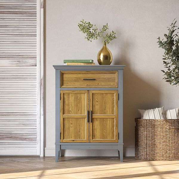 Фото тумба «Квадро-С» 21, цвет белый лак, белый лак-антик 24, серый 7042/антик 24, размер 757x1012x420 из массива сосны в интернет-магазине СиВер