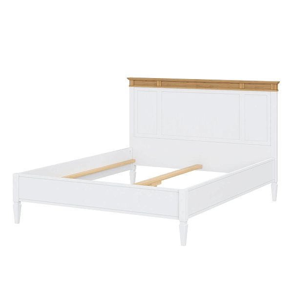 Кровать "Ольса" 180 (белый лак/антик 24) из массива сосны производство Белоруссия, доставка по Москве и России, купить в интернет-магазине СиВер