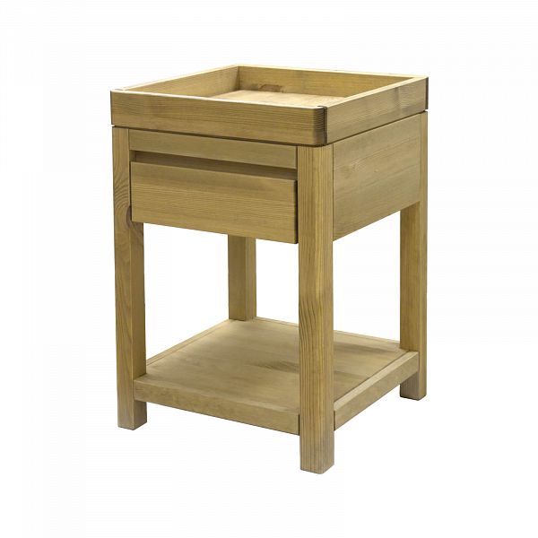 Изображение тумба коллекция лаконичная миниатюрная мебель "КМ-0069" (размеры 40х60) (цвет дерево бейц 6-масло-лак) 40x60x40 - для гостиной или коридора ящик без ручки