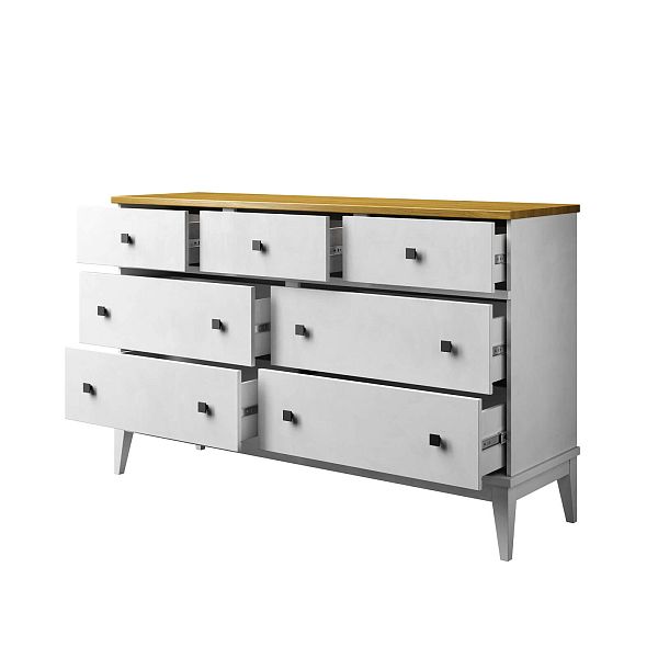 (3.2.1) Комод "Бон Вояж" 07 (белый лак/антик 24) от интернет-магазина СиВер