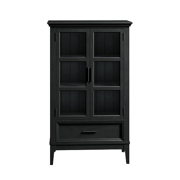 Фото шкаф для посуды из массива сосны в гостиную в стиле кантри коллекция «Квадро-С» цвет белый лак, белый лак-антик 24, серый 7042-антик 24, дерево размеры 757х1272х420 в интернет-магазине СиВер