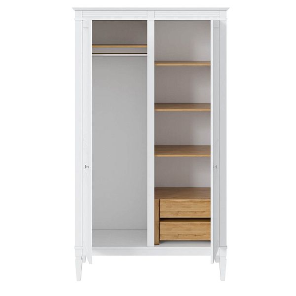 Фото пример Полка + штанга к шкафу Ольса из натурального дерева массива сосны и металла