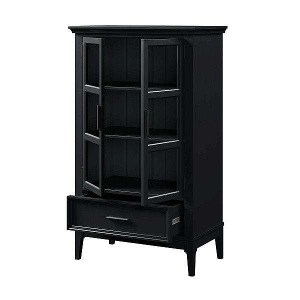 Фото шкаф для посуды из массива сосны в гостиную в стиле кантри коллекция «Квадро-С» цвет белый лак, белый лак-антик 24, серый 7042-антик 24, дерево размеры 757х1272х420 в интернет-магазине СиВер