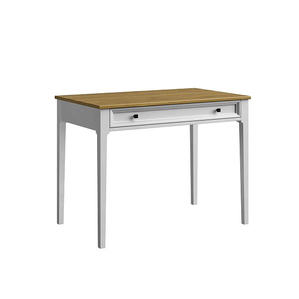 Изображение рабочий стол письменный в детскую или кабинет в стиле лофт или скандинавском стиле классика коллекции "Квадро-С" 01 размеры 994х760х590 мм (цвет белый лак, белый лак/антик 24, серый 7042, серый 7042/антик 24) для ребенка или подростка