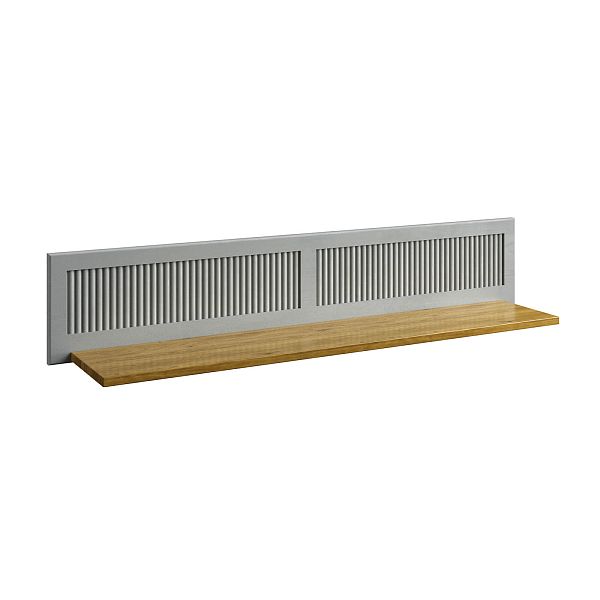 Фото настенная полка в стиле кантри коллекция "Рандеву" 1211x228x235 (белый лак/антик 24, серый 7042/анти 24) из массива сосны в интернет-магазине СиВер