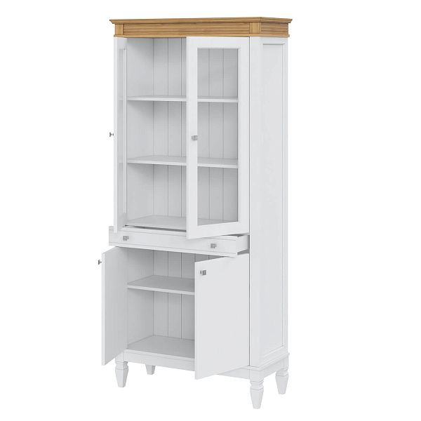 Фото стеллаж из массива сосны в гостиную в стиле лофт или скандинавском стиле коллекция Ольса цвет белый лак, белый лак/антик 24, серый 7042, серый 7042/антик 24, дерево размеры 93х202х38 в интернет-магазине СиВер