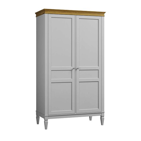 Изображение каталог шкаф для одежды на ножках в гостиную или в спальню из массива сосны "Ольса-С" 02 двухдверный 1183x2089x597 в стиле кантри в интернет-магазине СиВер