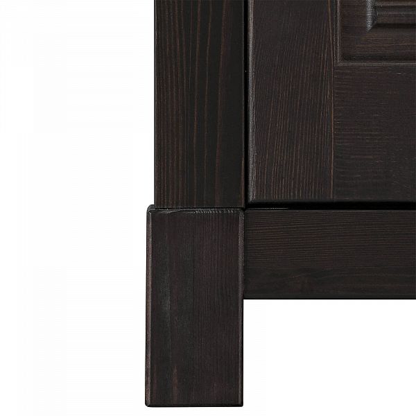 Фото каталог шкаф для одежды на ножках в гостиную или в спальню из массива сосны Рауна 50 цвет колониал темный почти черный размеры 217х214х60 в стиле кантри в интернет-магазине СиВер
