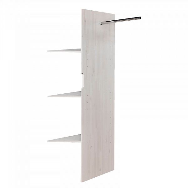 Фото пример встраиваемая внутрь стенка со штангой и полками для шкафа Хельсинки 2GT из натурального дерева массива сосны