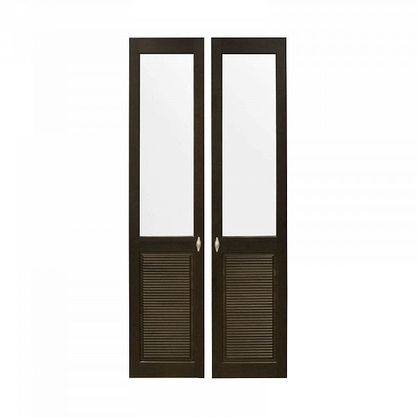 Фото цена комплект дверей к стеллажу "Рауна" 20 (цвет темный колониал) из массива сосны размеры 42х190х2