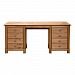 Фото письменный стол из массива сосны с ящиками в стиле кантри коллекция Рауна 08 2-тумбовый цвет бейц масло светлый дерево размеры 165х76х60 в интернет-магазине СиВер