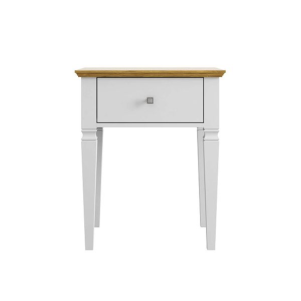 Фото прикроватная тумба в спальню из массива сосны "Ольса- С" 01, 538x650x415 мм., с одним ящиком, из массива сосны в стиле кантри в интернет-магазине СиВер