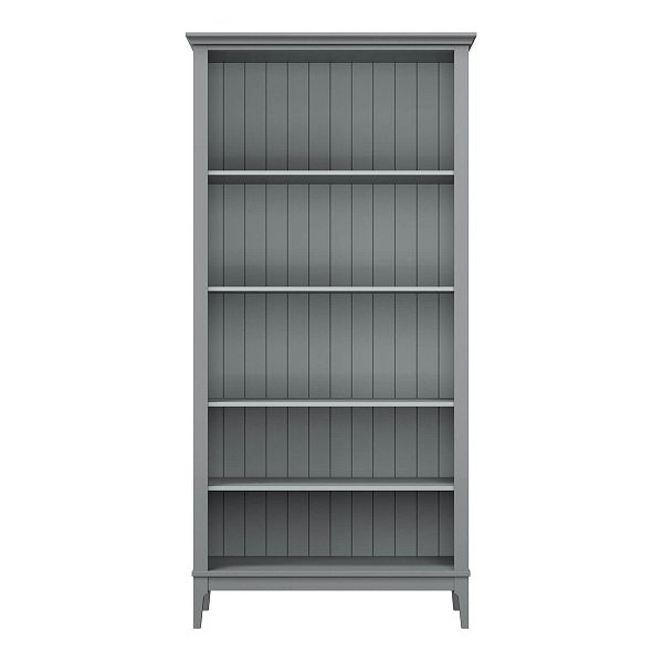 Фото Стеллаж «Квадро-С» 20-205 из массива сосны в гостиную в стиле кантри коллекция «Квадро-С» цвет белый лак, белый лак-антик 24, серый 7042-антик 24, дерево размеры 995х2047х421 в интернет-магазине СиВер