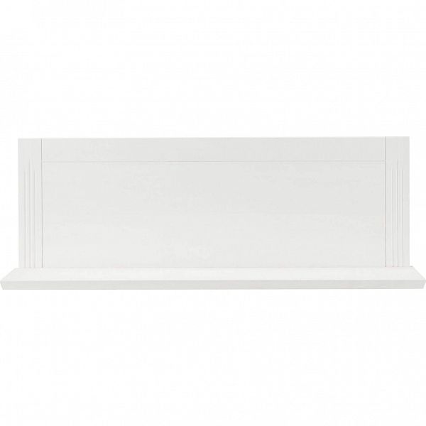 Фото Белая полка настенная для скандинавского интерьера в светлых тонах коллекция Елена размеры 130 128x35x25, цвет белый воск, из массива сосны