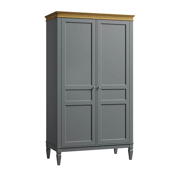 Изображение каталог шкаф для одежды на ножках в гостиную или в спальню из массива сосны "Ольса-С" 02 двухдверный 1183x2089x597 в стиле кантри в интернет-магазине СиВер