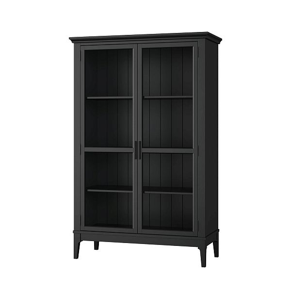 Фото шкаф для посуды из массива сосны в гостиную в стиле кантри коллекция «Квадро-С» цвет белый лак-серый 7042, белый лак-антик 24, серый 7042-антик 24, «блэк 9», дерево размеры 999х1553х420 в интернет-магазине СиВер