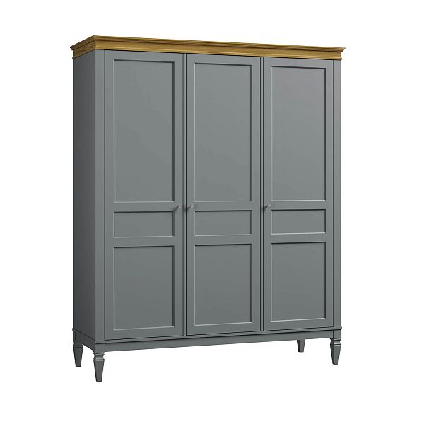 Изображение каталог шкаф для одежды на ножках в гостиную или в спальню из массива сосны "Ольса-С" 03 трехдверный 1706x2089x597 в стиле кантри в интернет-магазине СиВер