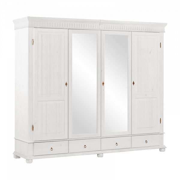 Изображение шкафа производство Минский Мебельный Центр Хельсинки 4SPGT с внутренней планировкой полок - скандинавский стиль - материал массив сосны натуральное дерево