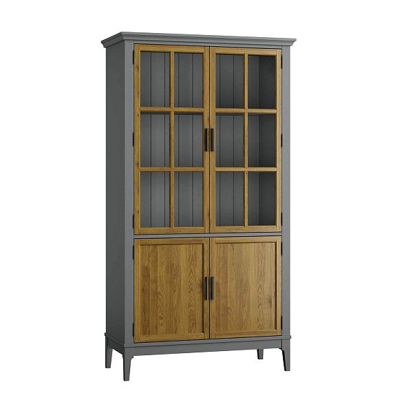 Фото «Квадро-С» 22-185 из массива сосны. Цвет белый лак, белый лак-антик 24, серый 7042-антик 24, идеально для стиля сканди, минимал, лофт. С доставкой по России. Материал - массив сосны, размер - 999х1846х420 мм. в интернет-магазине СиВер