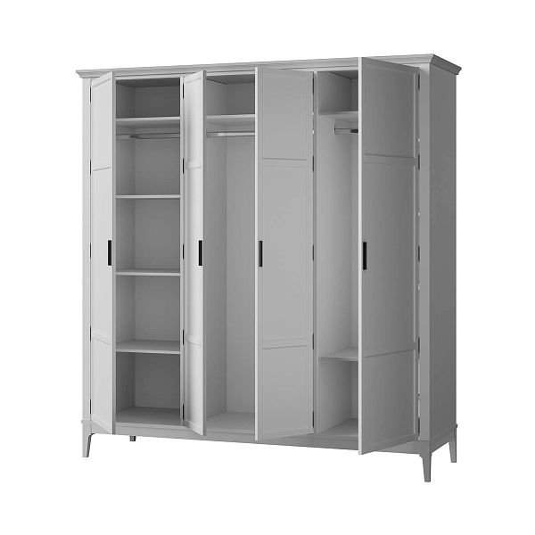 Изображение каталог шкаф для одежды "Квадро-С" 40 (белый лак, белый лак-антик 24, серый 7042-антик 24) из массива сосны, размеры 1919x2047x604 в стиле кантри в интернет-магазине СиВер